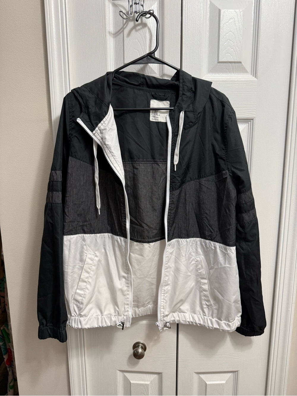Zine Clothing Black & White Colorblocked Windbreaker